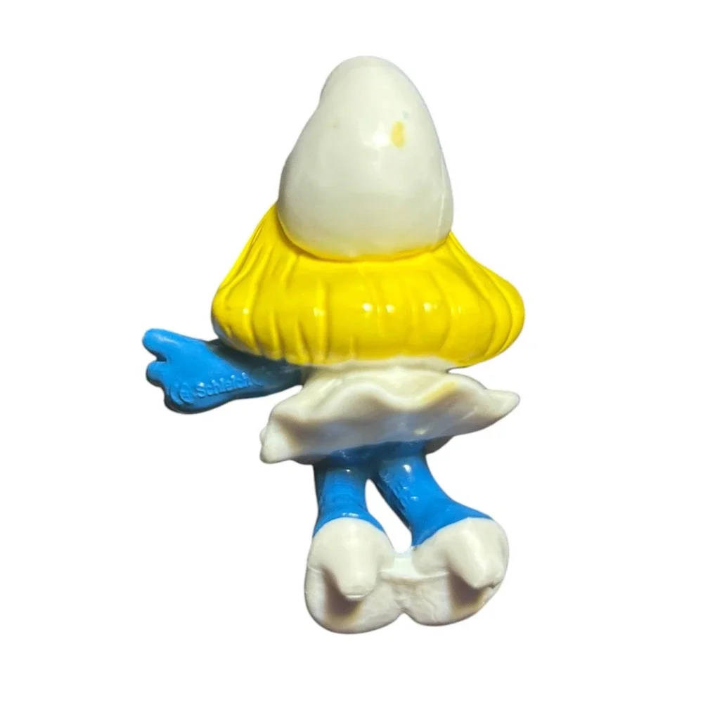 Vintage Schleich Super Smurf Smurfette Vanity Table Germany China Variant
